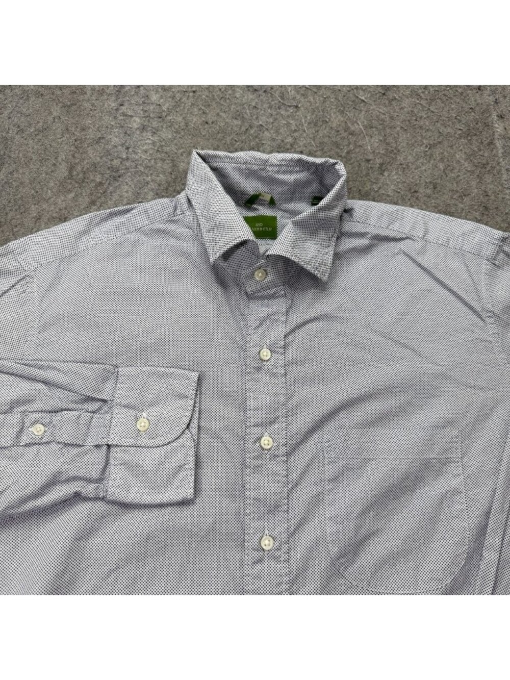 Sid Mashburn Shirt Men L White Blue Polka Dot Slim Fit Long Sleeve